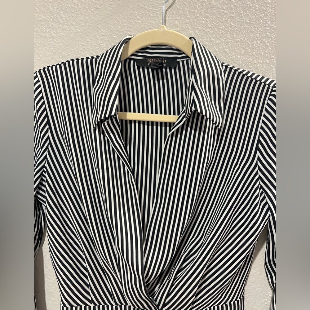 Forever 21 Black and White Stripped Dress - Picture 10 of 12